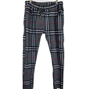 NT by Amati Pant L Gray Pull On Ankle Plaid Preppy Academia Y2K Grunge 90s Retro